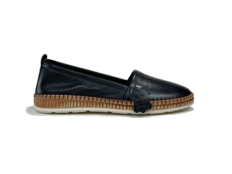 Women's Leather Black Color Ballerina Shoes