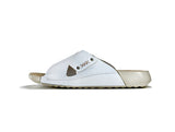 Women's Cross Strap White Leather Slippers