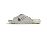 Women's Cross Strap Silver Leather Slippers
