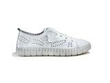 Women's Lace-Up White Leather Comfort Shoes