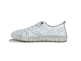 Women's Lace-Up White Leather Comfort Shoes